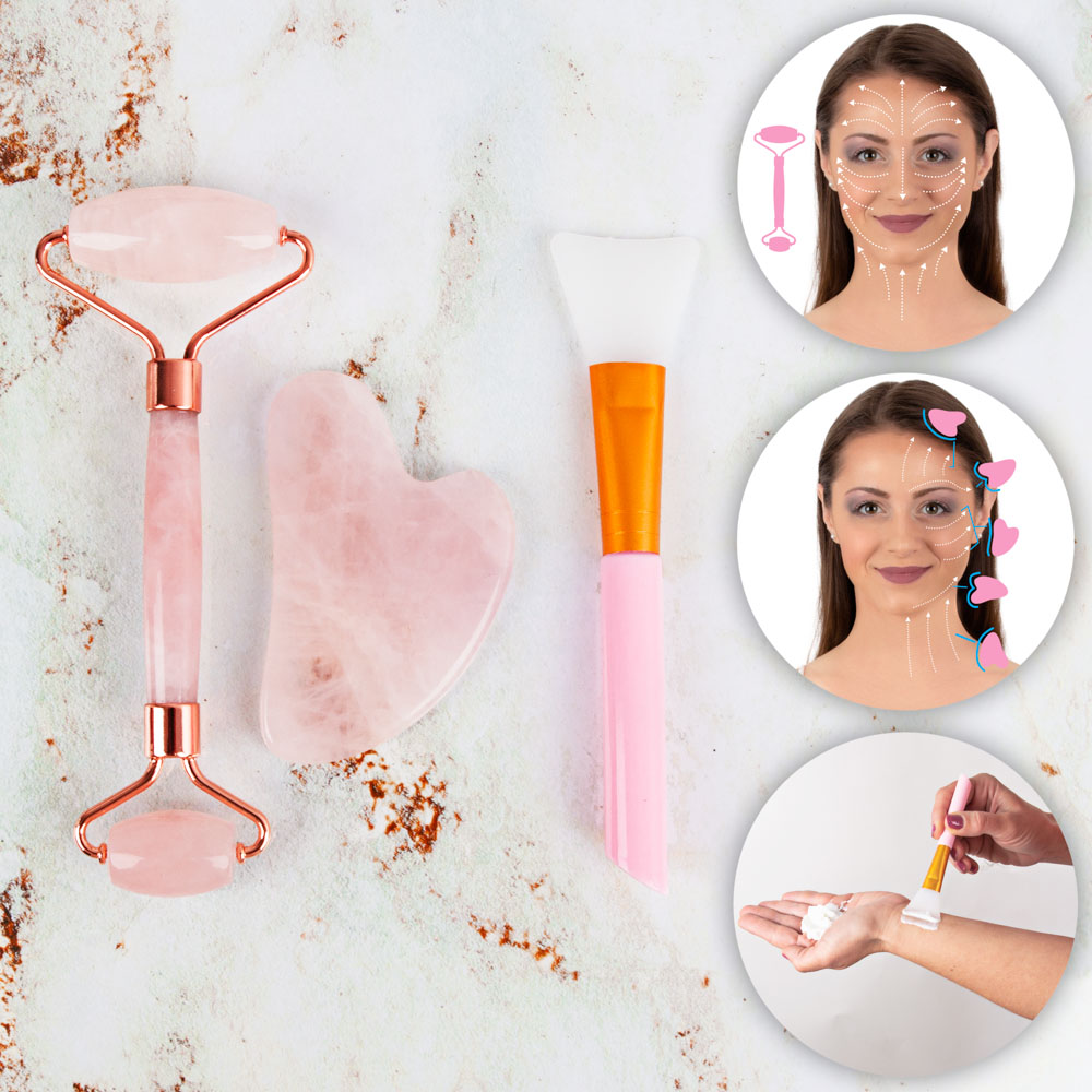 Arc masszírozó roller és Gua Sha szett inSPORTline Rosado Pro Set termék 2. képe