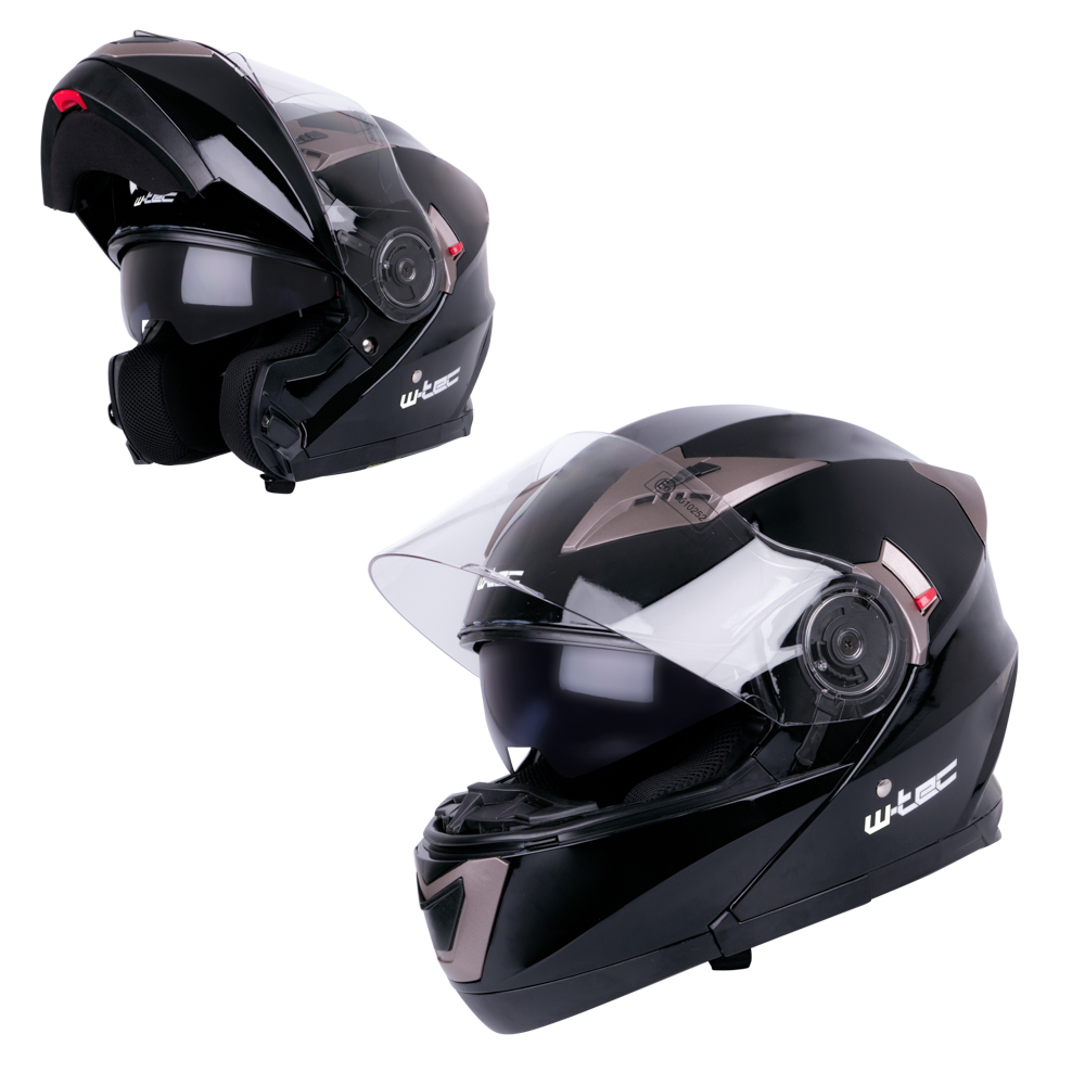 Felhajtható motoros bukósisak W-TEC Pezzon YM-925 fekete-bronz XS (53-54) akciós termékkép 1