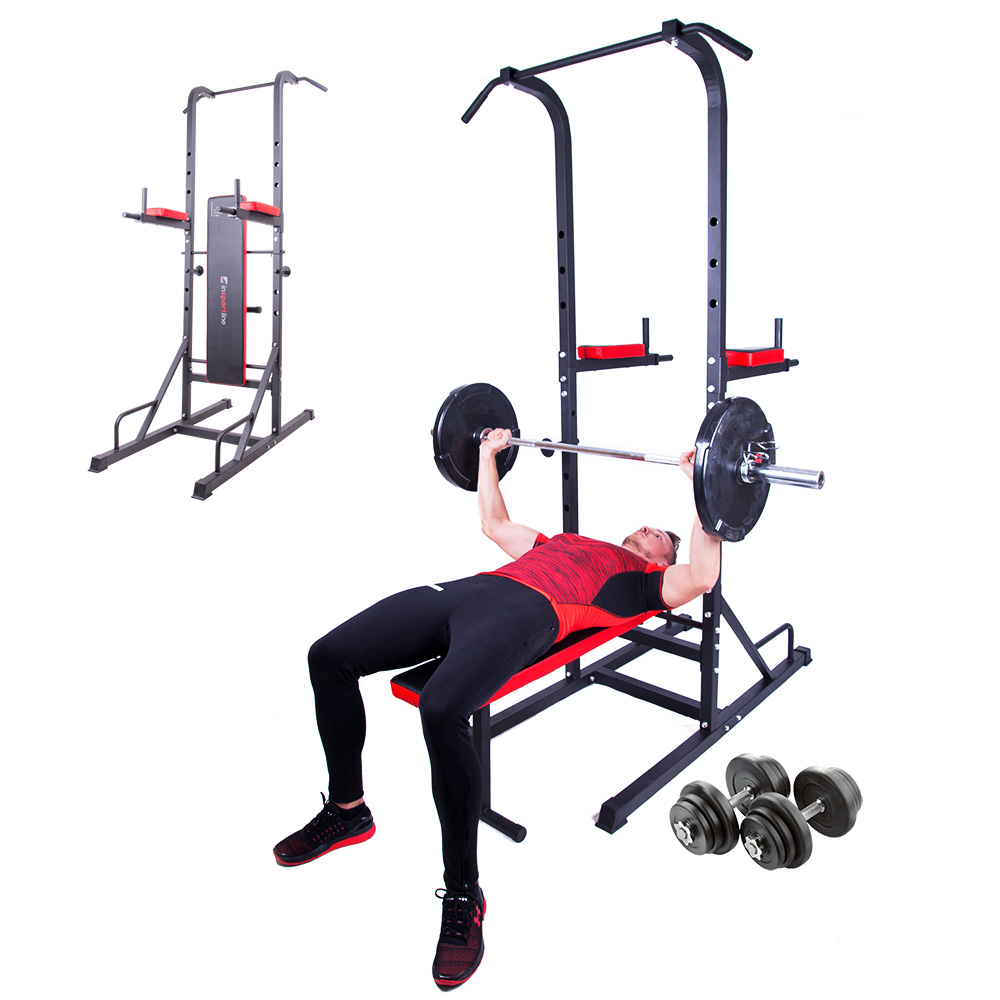 Multifunkciós húzódzkodó és súlyzó szett inSPORTline Power Tower X-150 3-50 kg akciós termékkép 1