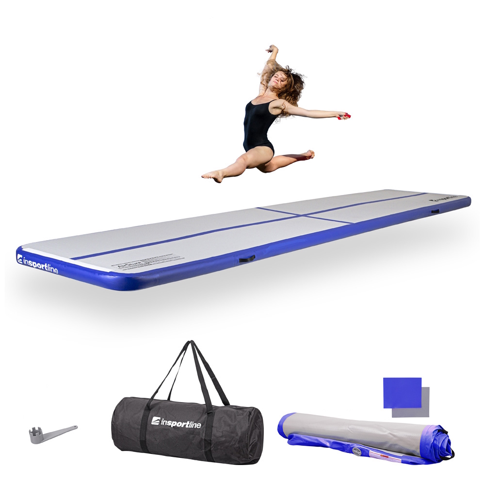 Airtrack inSPORTline Airstunt 500x100x10 cm fehér,850kg teherbírás,DropStitch technológia,javítókészlet és szállítótáska akciós termékkép 1