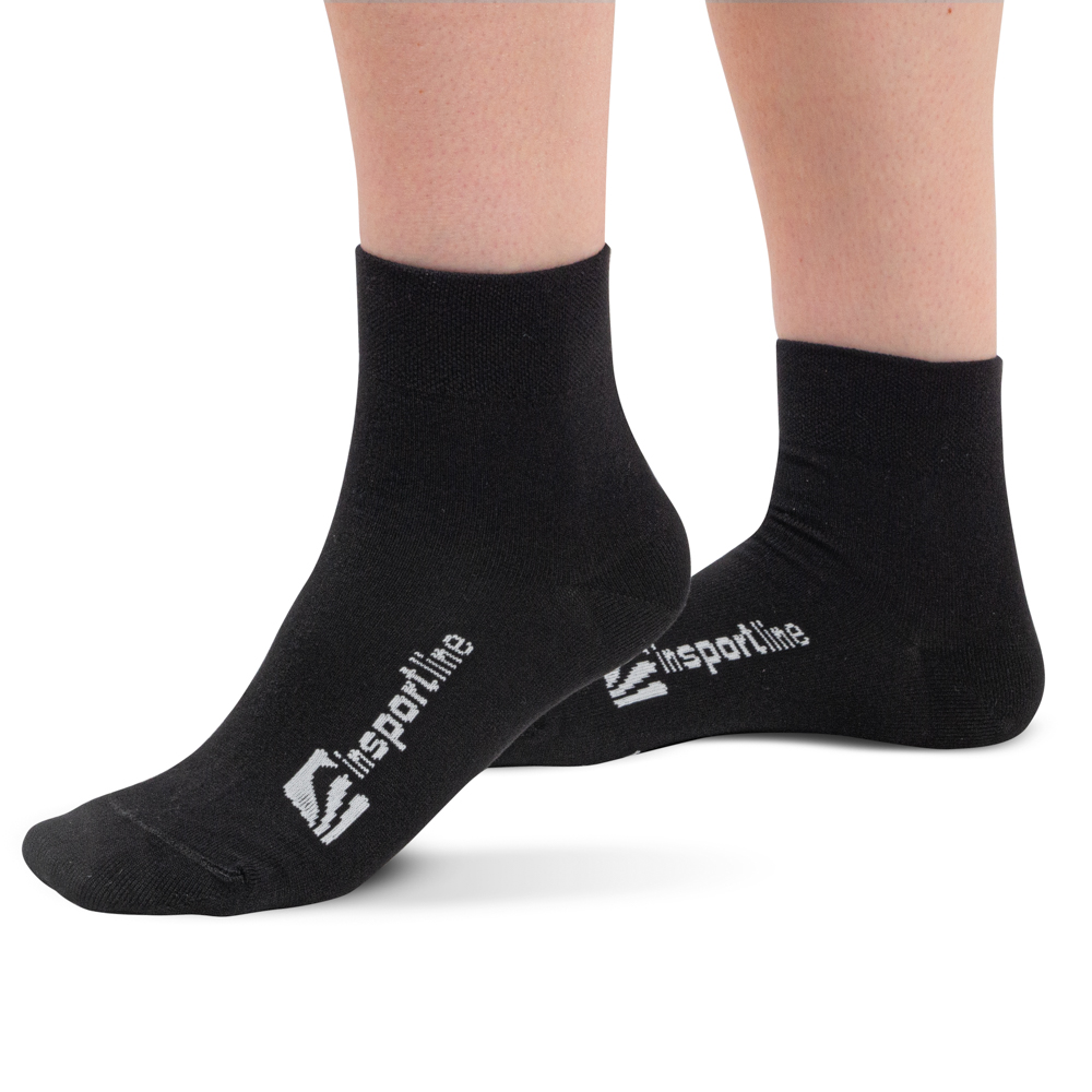 Antibakteriális bambusz zokni inSPORTline Silvatic Mid AG+ 3 pár, unisex, középhosszú, rugalmas, antibakteriális, környezetbarát fekete 35-38 akciós termékkép 1