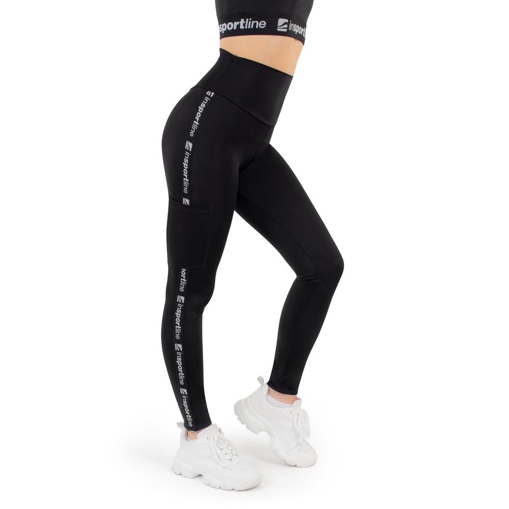 Női leggings inSPORTline Highwaist fekete meghosszabbított XS akciós termékkép 1