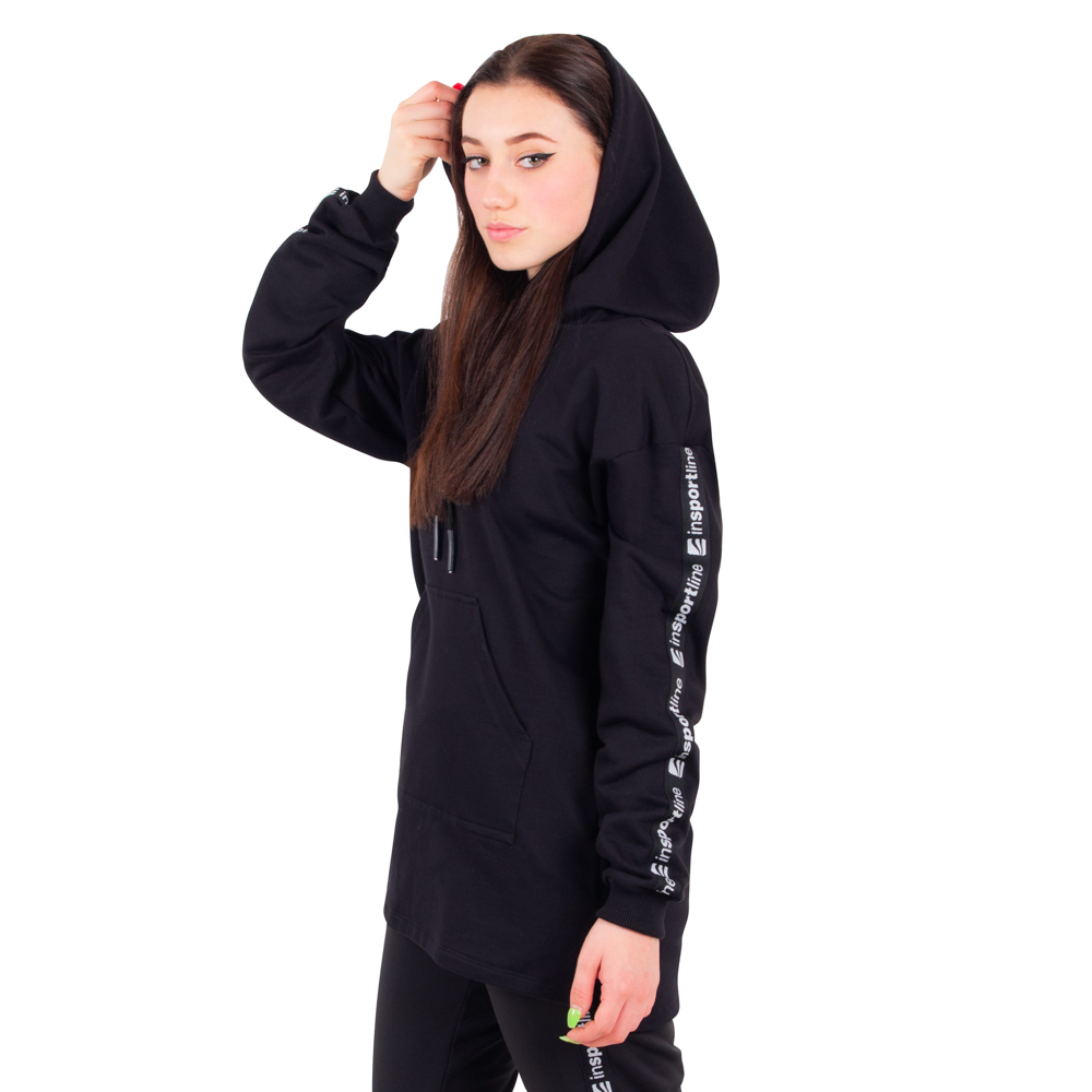 Női kapucnis felső inSPORTline Overhoodie fekete S termék 2. képe