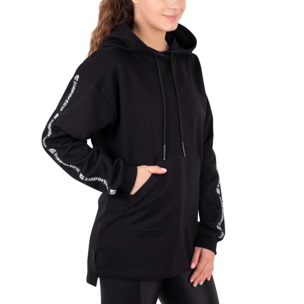 Női kapucnis felső inSPORTline Overhoodie fekete S akciós termékkép 1