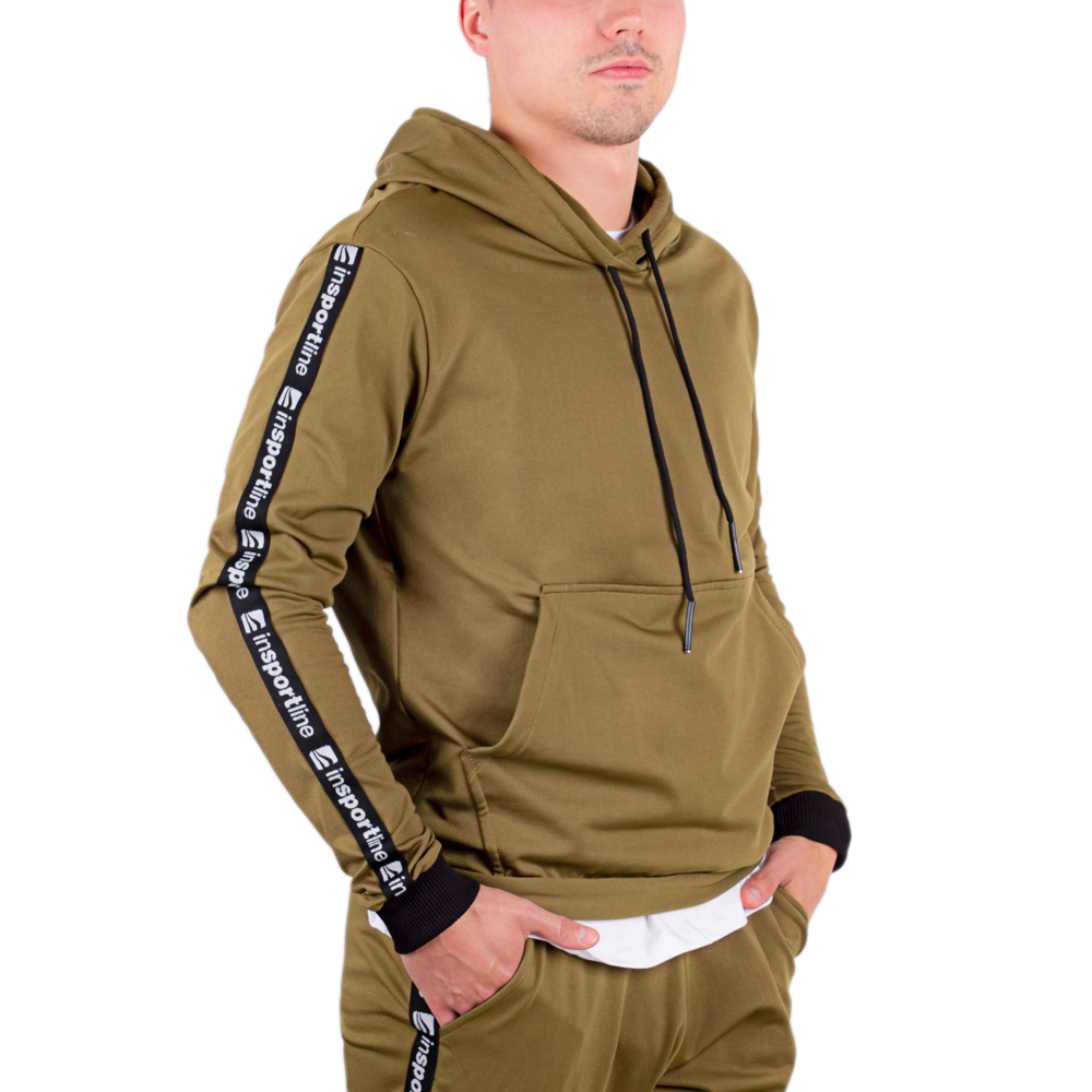 Kapucnis felső inSPORTline Straphoodie Khaki L akciós termékkép 1
