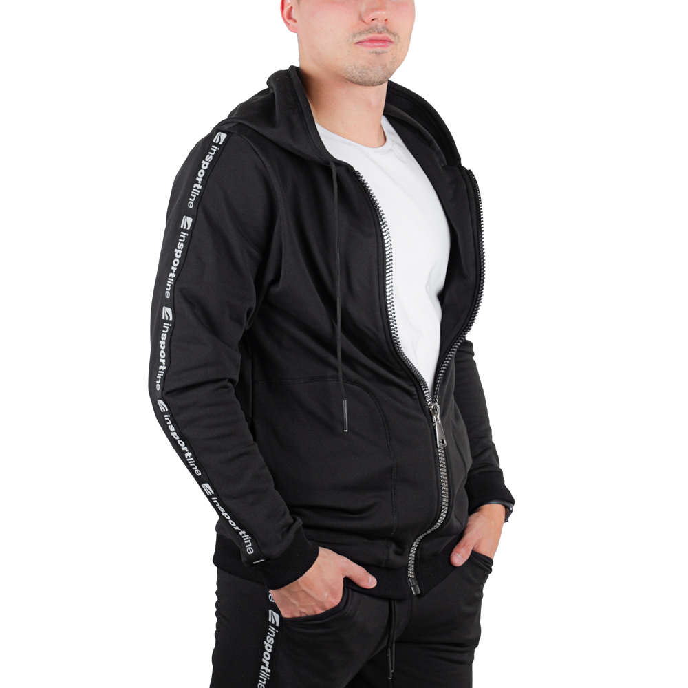 Kapucnis pulcsi inSPORTline Comfyhoodie Man fekete L akciós termékkép 1
