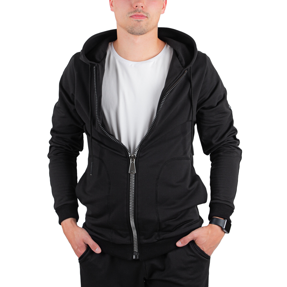 Kapucnis pulcsi inSPORTline Comfyhoodie Man fekete L termék 2. képe