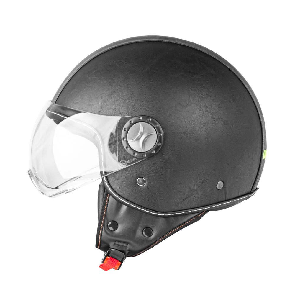 Robogó bukósisak W-TEC FS-701LB Leather Black fekete S (55-56) termék 2. képe