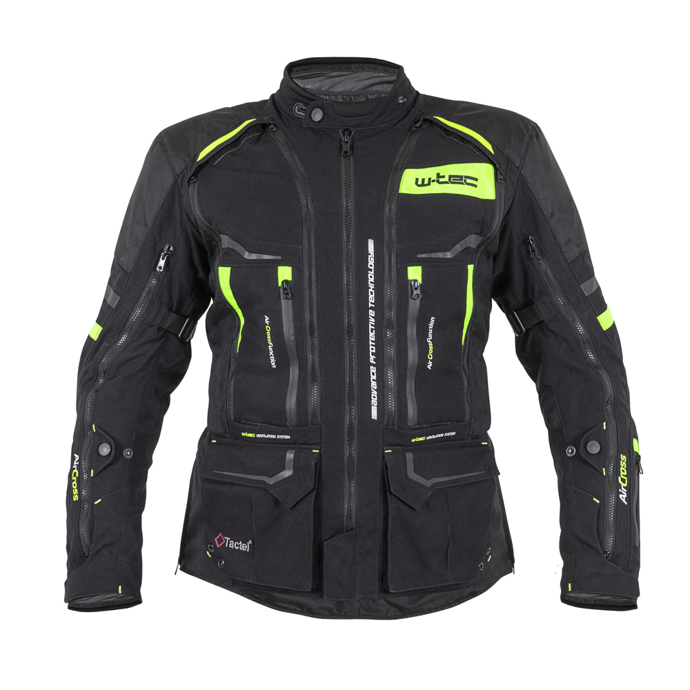 Motoros kabát W-TEC Aircross fekete-fluor sárga S