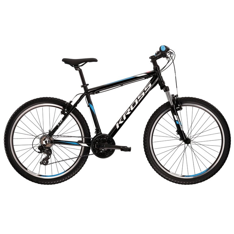 Hegyi kerékpár Kross Hexagon 1.0 26" - modell 2022 XS (14", 145-157 cm) fekete/fehér/kék akciós termékkép 1