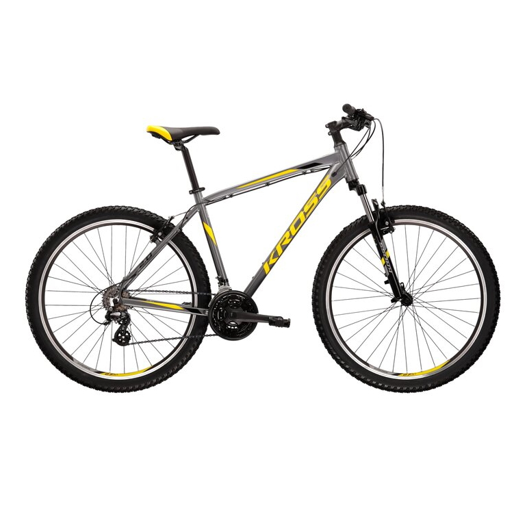 Hegyi kerékpár Kross Hexagon 2.0 27,5" - modell 2022 S (17", 165-174 cm) grafit/fekete/sárga akciós termékkép 1