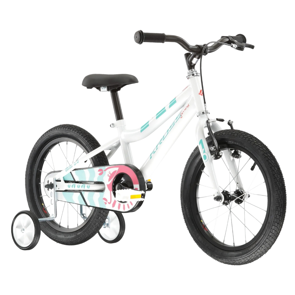 Gyerek kerékpár Kross Mini 3.0 16" - 2025  fehér / zeller színű / korall / fényes  9" (100-125 cm) akciós termékkép 1
