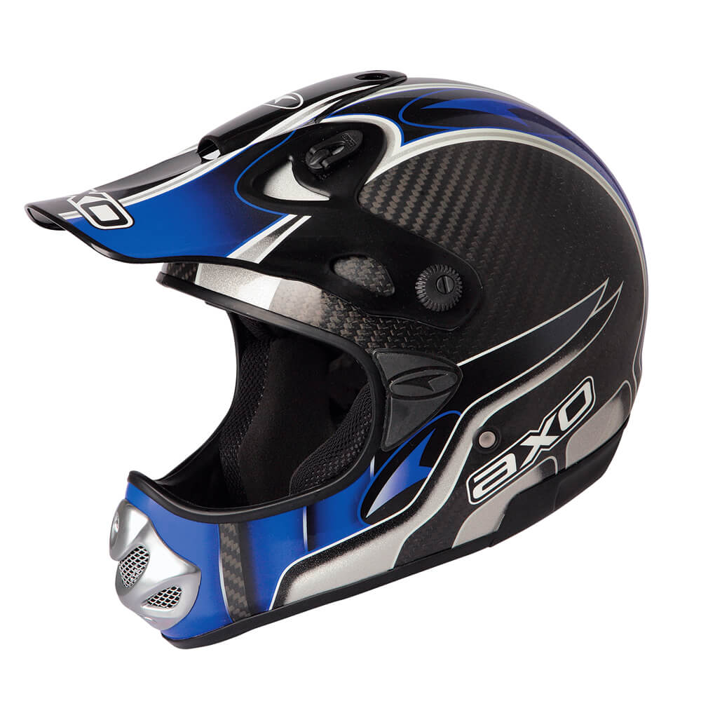 Motocross bukósisak AXO MM Carbon Evo kék XS (53-54)