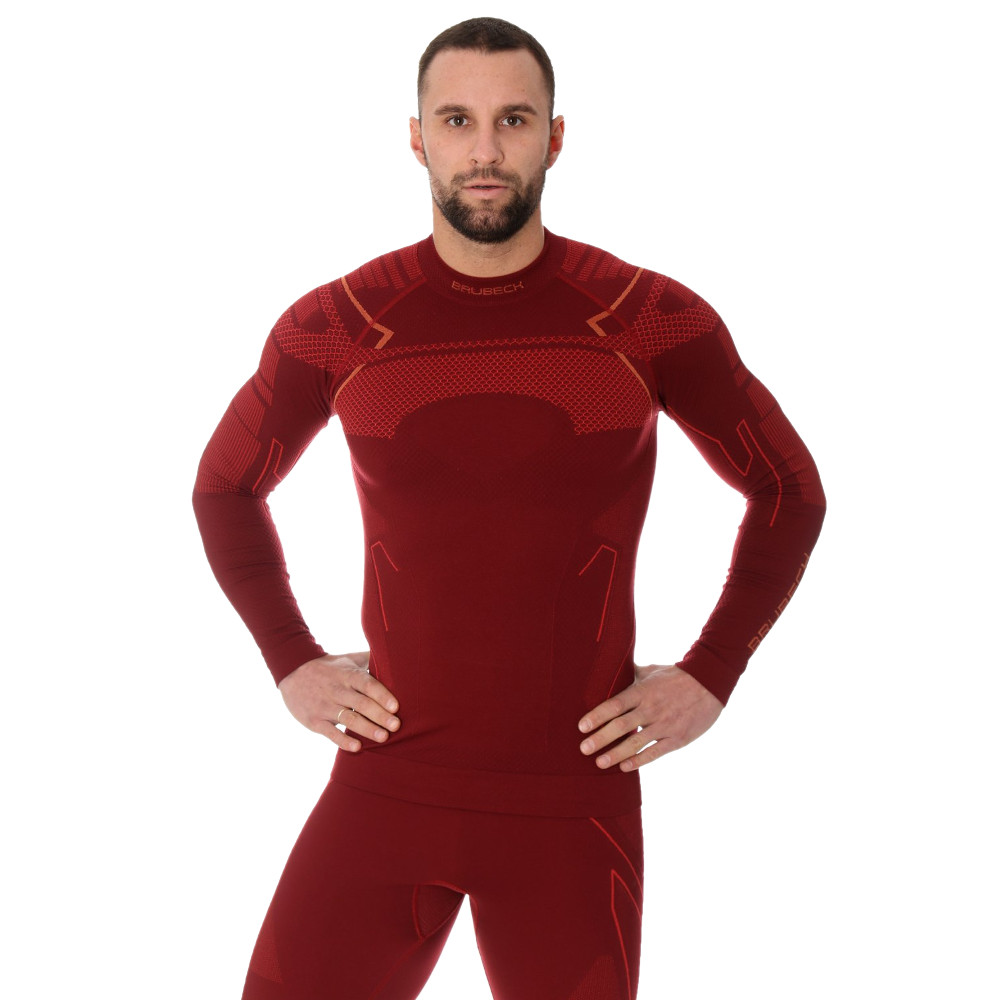 Férfi hosszú ujjú póló Brubeck Thermo  burgundi  XXL akciós termékkép 1