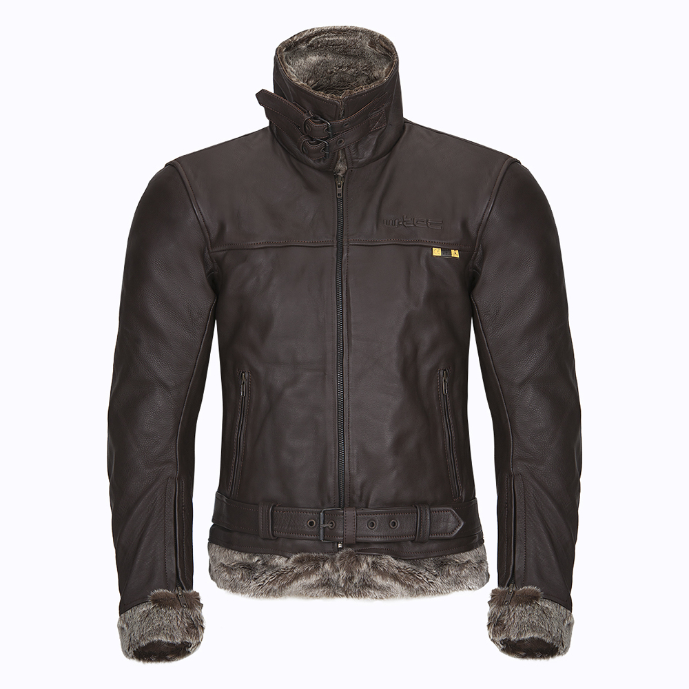Férfi bőr motoros kabát W-TEC NF-1125 barna S
