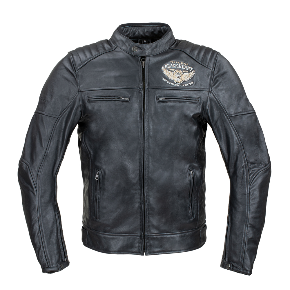 Motoros bőrkabát W-TEC Black Heart Wings Leather Jacket  fekete  S termék 2. képe