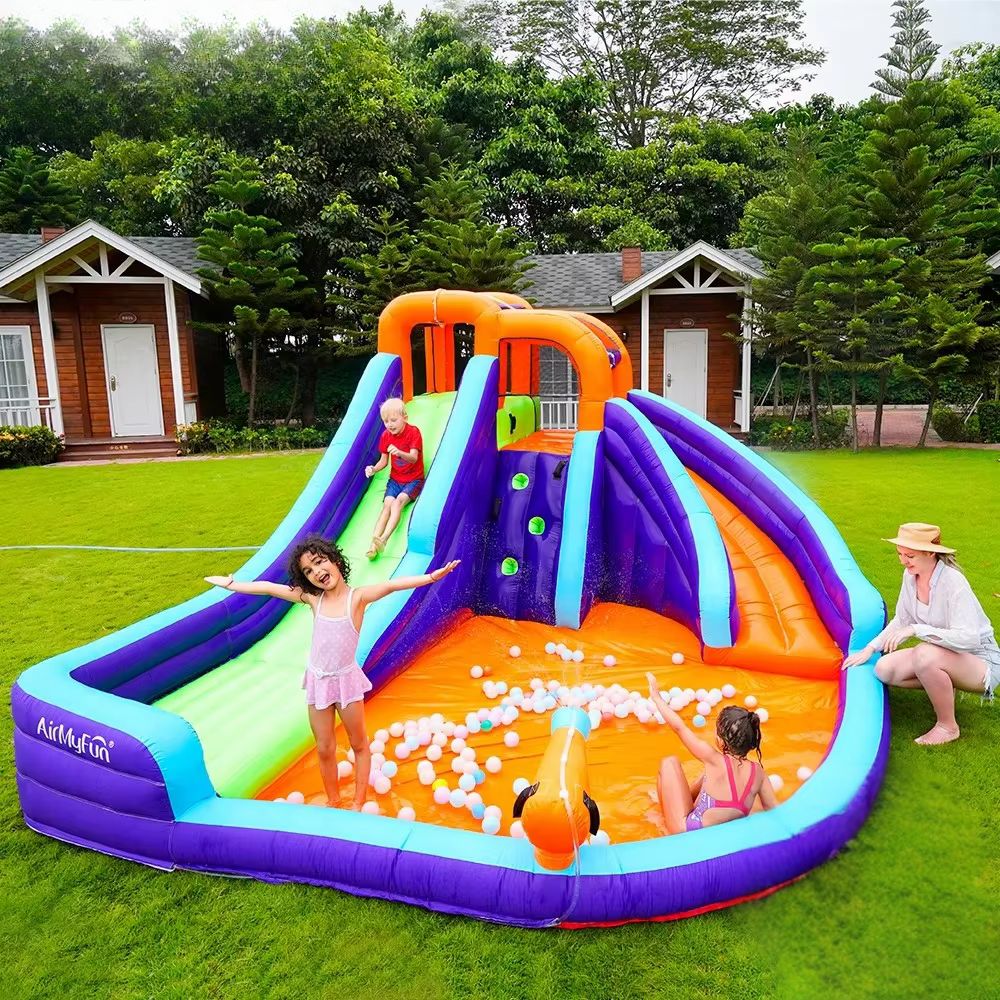 Felfújható ugrálóvár AirMyFun dupla csúszda 83006,420x365x225 cm, 3 személyes,135 kg teherbírás,beltéri és kültéri használatra akciós termékkép 1