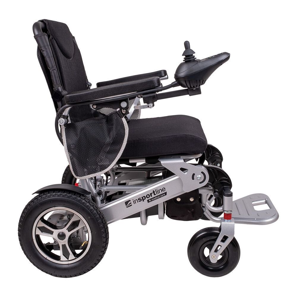 Elektromos kerekesszék inSPORTline Hawkie Basic II 500W, lábtartó, kartámasz, elektromágneses fék, 6 km/h ezüst termék 2. képe