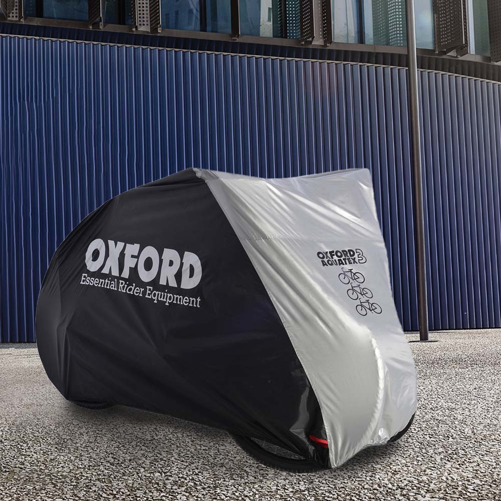 Ponyva 3 kerékpárra Oxford Aquatex Triple fekete/ezüst termék 2. képe