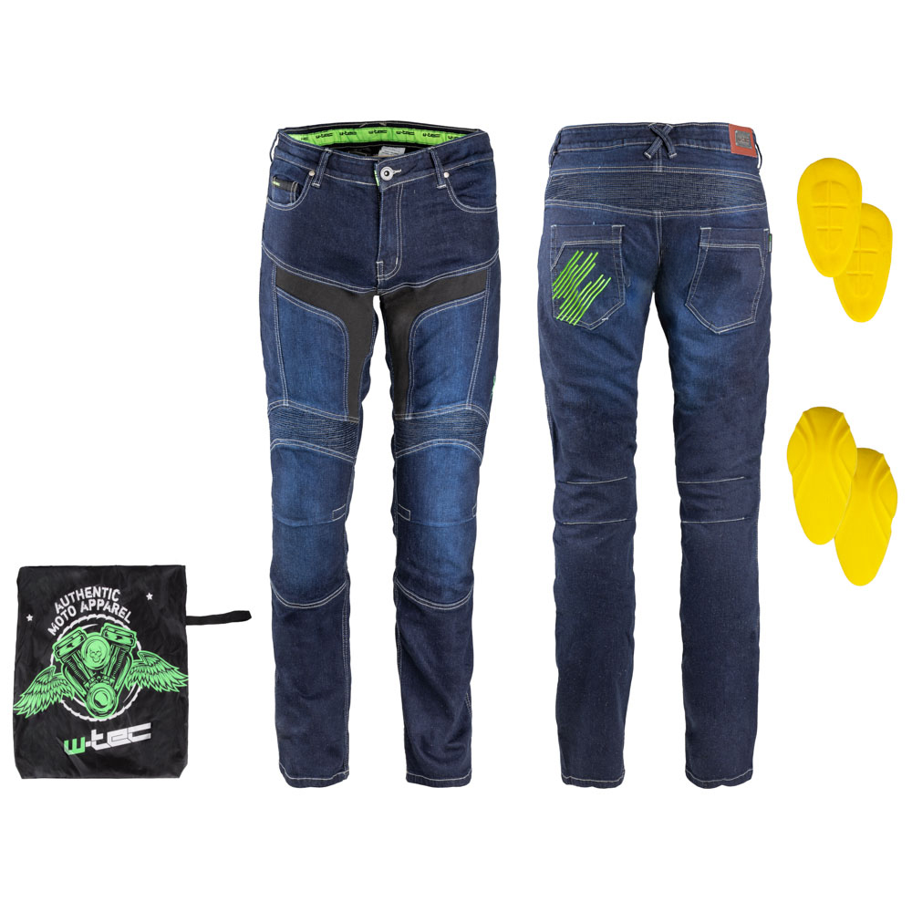 Férfi motoros farmer W-TEC Alfred CE kék 4XL