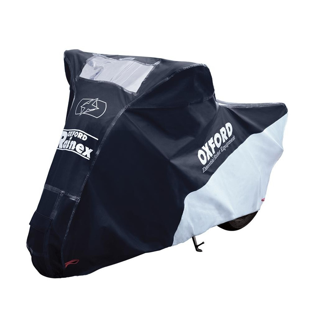 Motorkerékpár ponyva Oxford Rainex M fekete/ezüst akciós termékkép 1