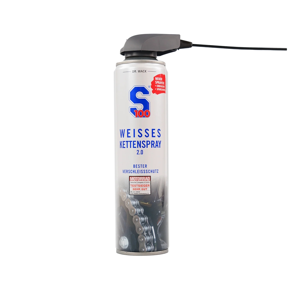 Láncspray applikátorral S100 White Chain Spray 2.0 400 ml, korrózióvédelem, PTFE, nagyfokú ellenállás, O/X/Z gyűrűkhöz akciós termékkép 1