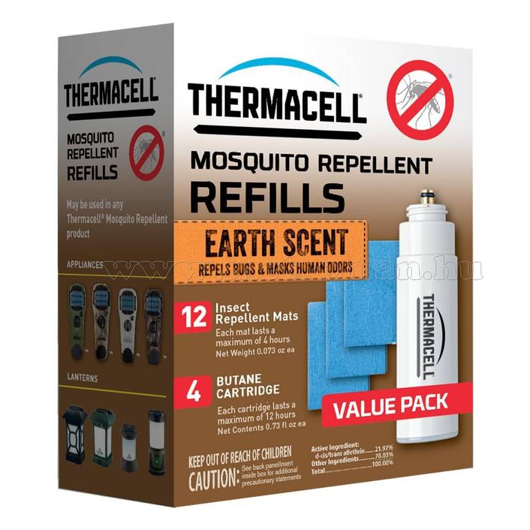 ThermaCell utántöltő csomag 4 palack és 12 lapka - 48 órás - vadász - avar illat akciós termékkép 1