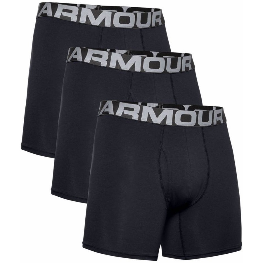 Férfi boxer alsó Under Armour Charged Cotton 6in 3 pár S fekete