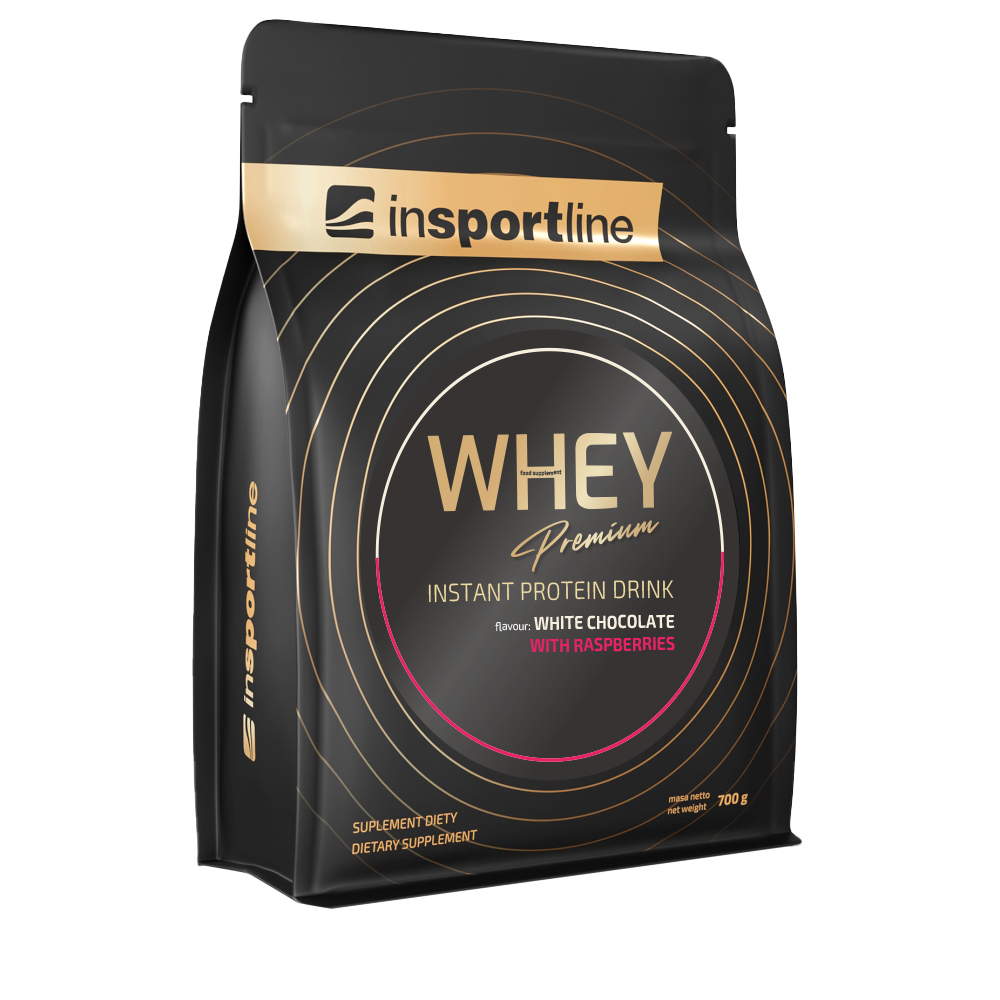 Protein inSPORTline WHEY Premium 700g fehércsokoládé málnával