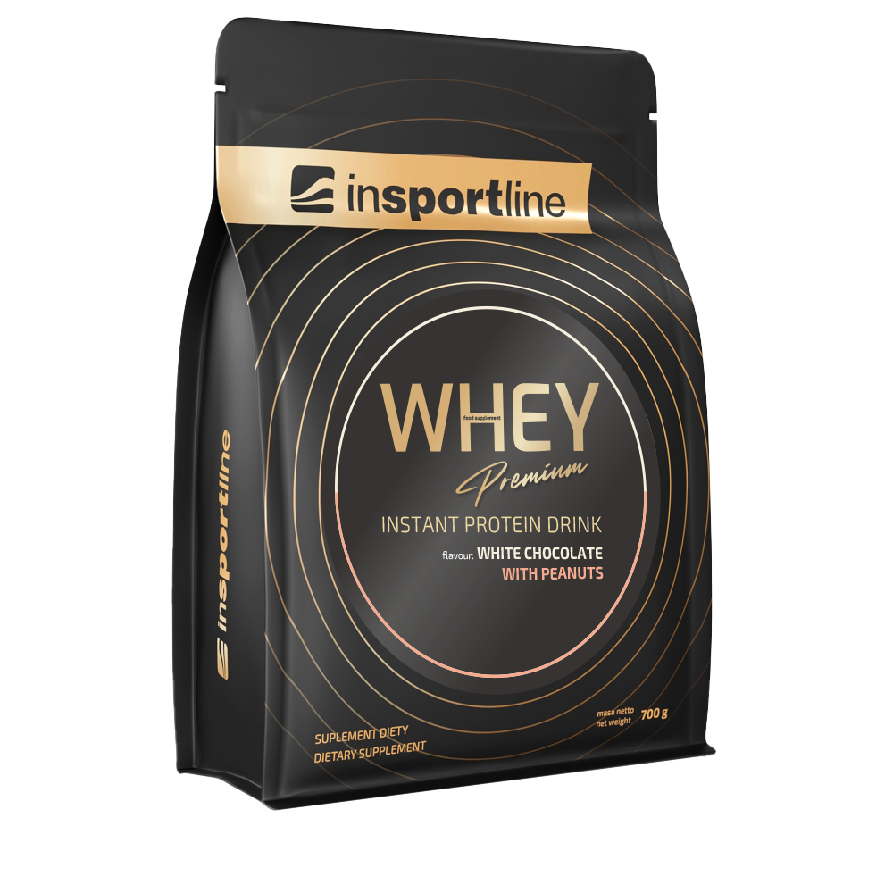 Protein inSPORTline WHEY Premium 700g  fehércsokoládé földimogyoróval akciós termékkép 1