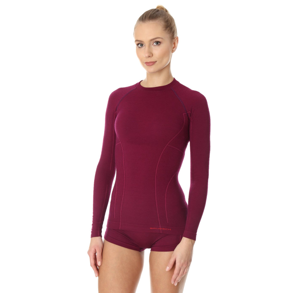 Női hosszú ujjú felső Brubeck Active Wool  fekete  S termék 2. képe