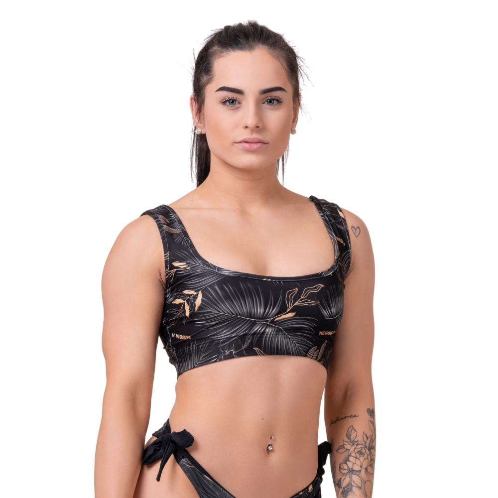 Bikini top Nebbia Miami Sporty Bralette 554 Vulkanikus Fekete S