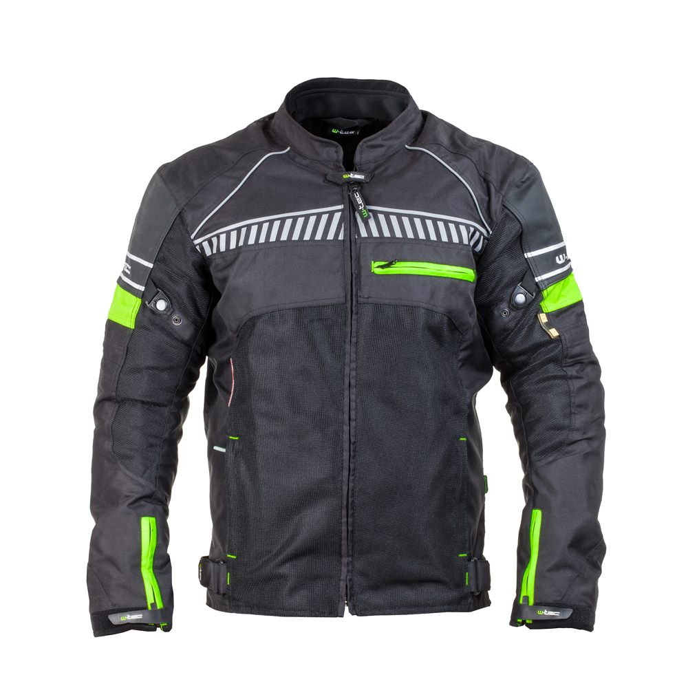 Férfi motoros kabát W-TEC Meltsch neon-zöld-fekete L