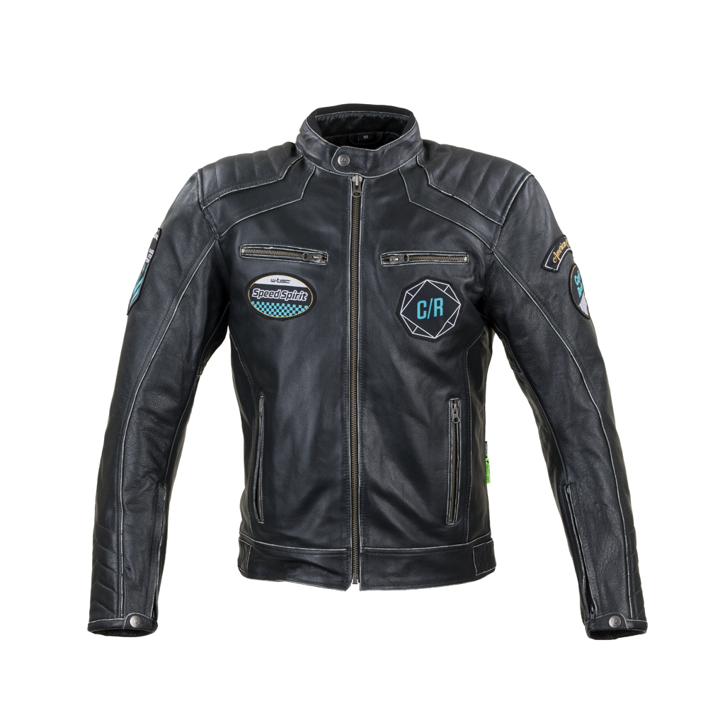 Bőr motoros kabát W-TEC Losial fekete XL