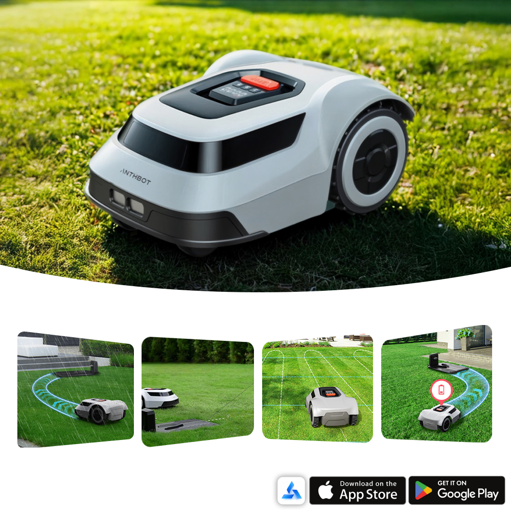 Vezetőszálas robotfűnyíró Anthbot Pion 1000 (1000m²-ig), akadályérzékelés, precíz térképezés, Bluetooth, IPX6, 30-70mm, 2500 mAh,24° (45 %) akciós termékkép 1