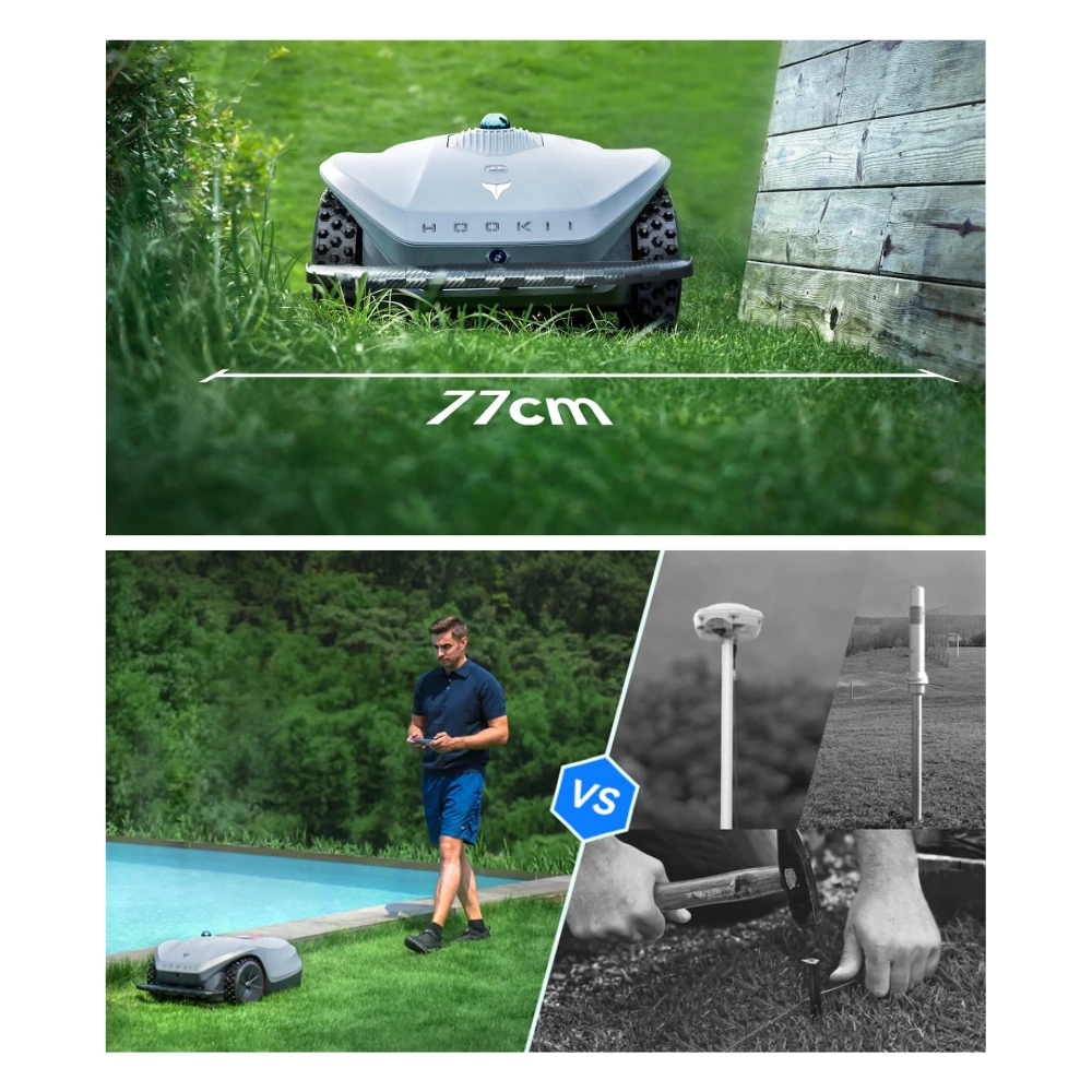 Robotfűnyíró Hookii Neomow X, 4000m², telepítést nem igényel, 3D LIDAR, 24° (45%), kamera, 60db, IPX5, 30-85mm vágásmagasság, intelligens, API, WiFi termék 2. képe