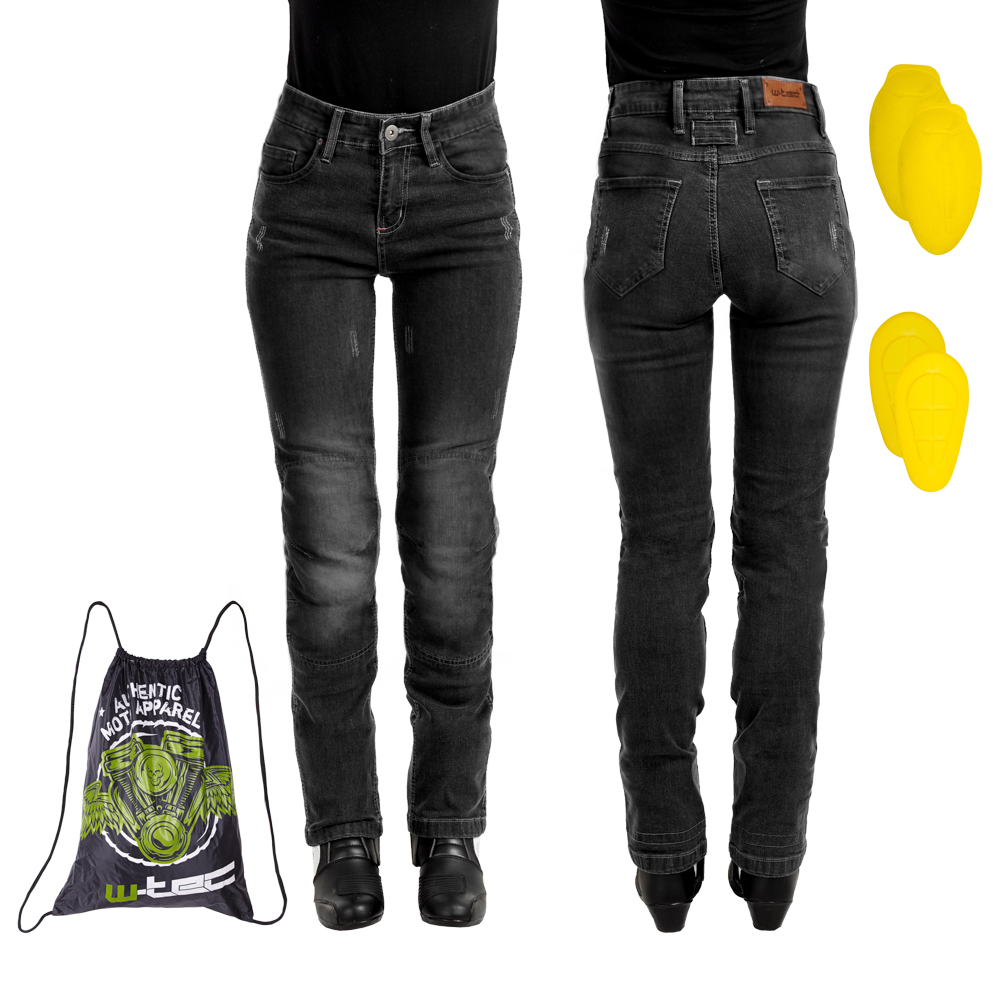 Női motoros farmer W-TEC Panimali fekete 4XL