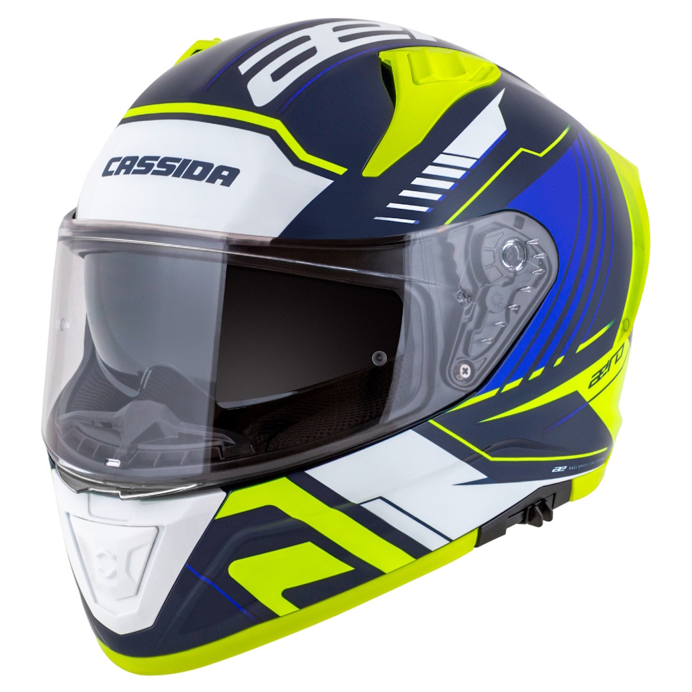 Motoros bukósisak Cassida Aero Drome kék/fluoreszkáló sárga/világoskék/fehér XS (53-54) termék 2. képe