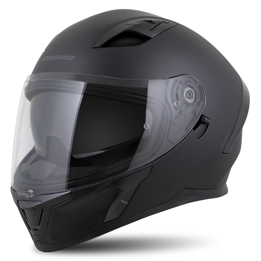 Motoros bukósisak Cassida Orbit Solid fekete matt / fekete, polikarbonát héj, napellenző, Pinlock® 70 fólia előkészítés XS (53-54) akciós termékkép 1