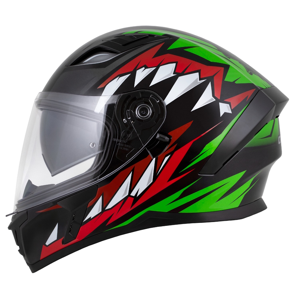 Motoros bukósisak Cassida Orbit StriX piros/zöld/szürke/fehér/fekete, pinlock 70 fólia előkészítés, polikarbonát héj, napellenző XS (53-54) termék 2. képe
