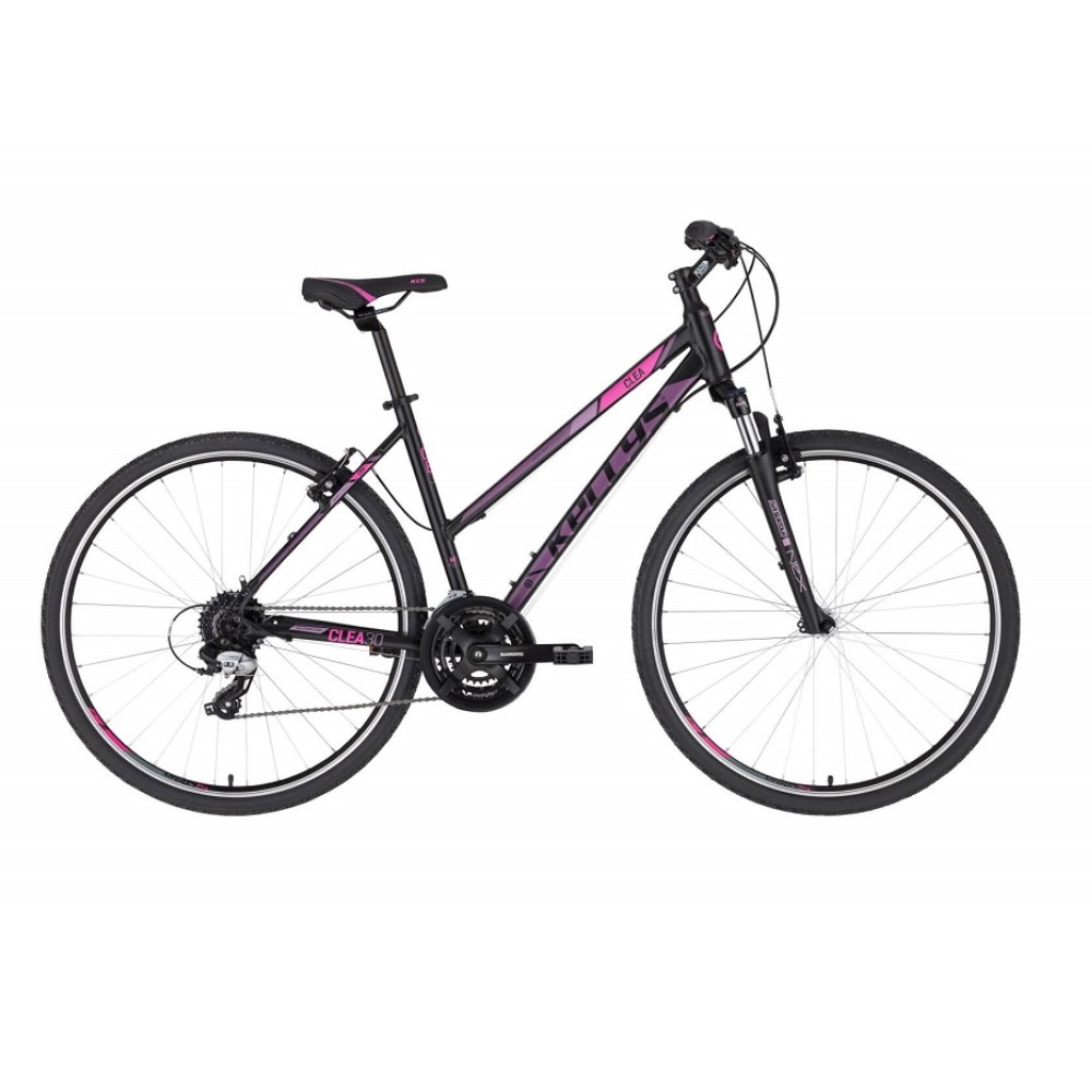 Női cross kerékpár KELLYS CLEA 30 28" - modell 2022 S (17", 155-170 cm) Fekete rózsaszín akciós termékkép 1