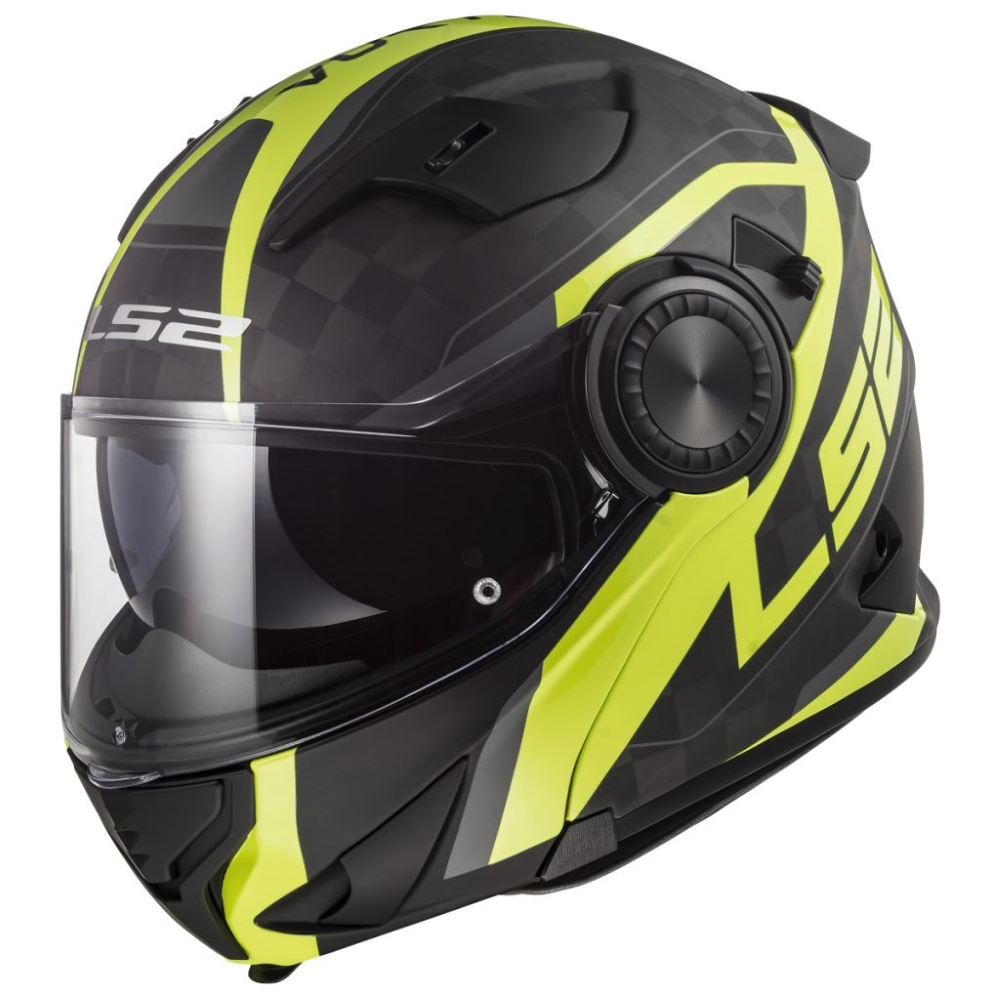 Flip up bukósisak LS2 FF313 Vortex Carbon Hi Vis Yellow L(59-60)