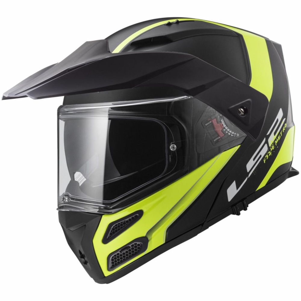 Motoros sisak LS2 FF324 Metro Rapid Matt Black Yellow P/J S (55-56)