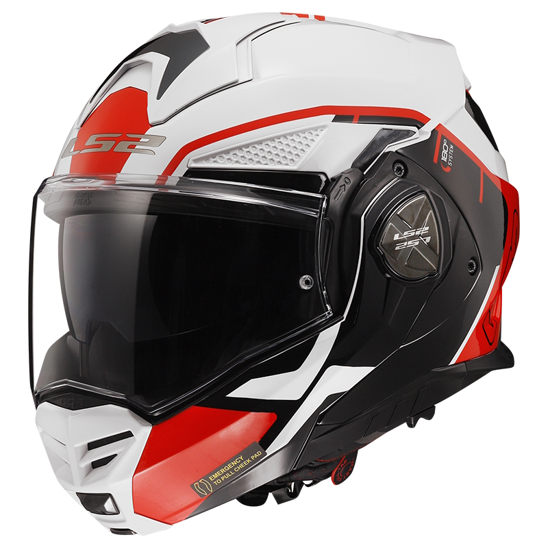Flip-up bukósisak LS2 FF901 Advant X Metryk White Red P/J S (55-56) akciós termékkép 1