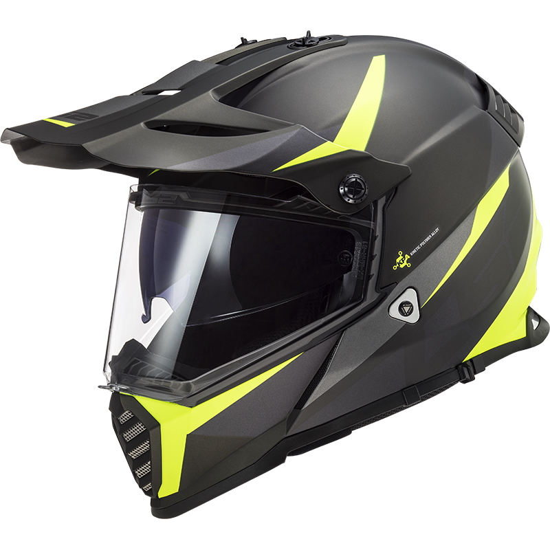 Motoros sisak LS2 MX436 Pioneer Evo M(57-58) Router Matt Black H-V Yellow
