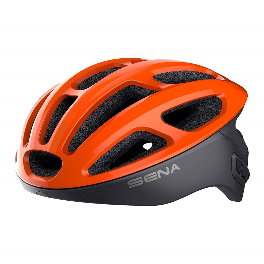 Kerékpáros sisak SENA R1 beépített headsettel narancssárga S (50-55)