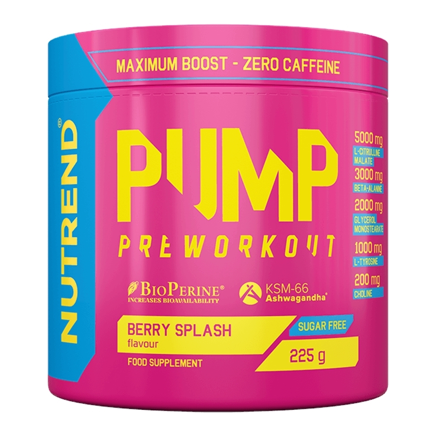 Edzés előtti mix Nutrend Pump 225g koffein nélkül bogyós fröccs akciós termékkép 1