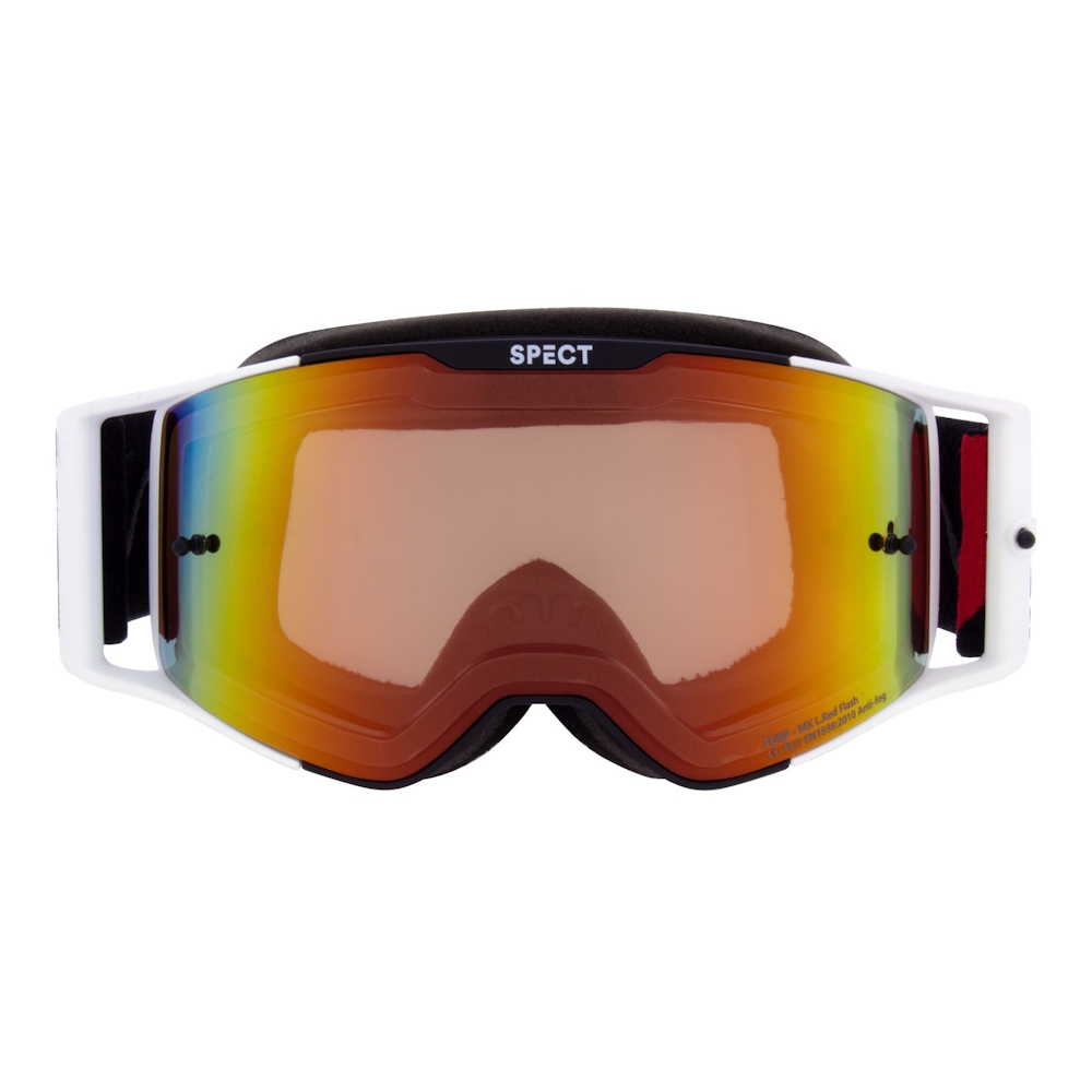 Motocross szemüveg RedBull Spect Torp, matt fekete/fehér, piros tükörlencse termék 2. képe