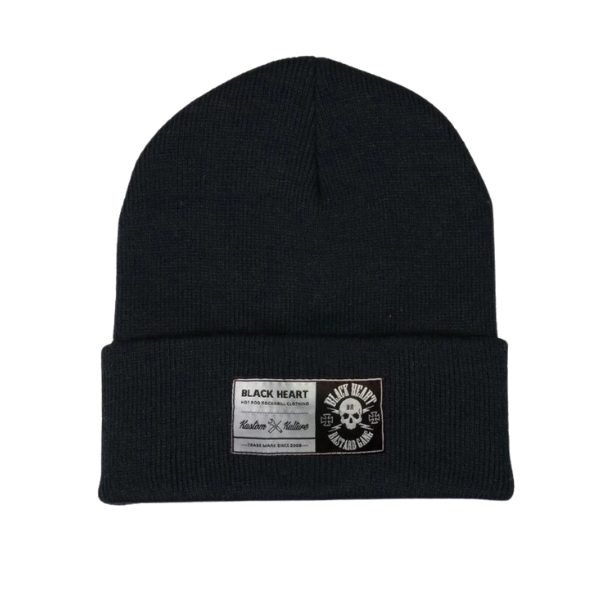 Beanie sapka  BLACK HEART Logo Skull fekete akciós termékkép 1