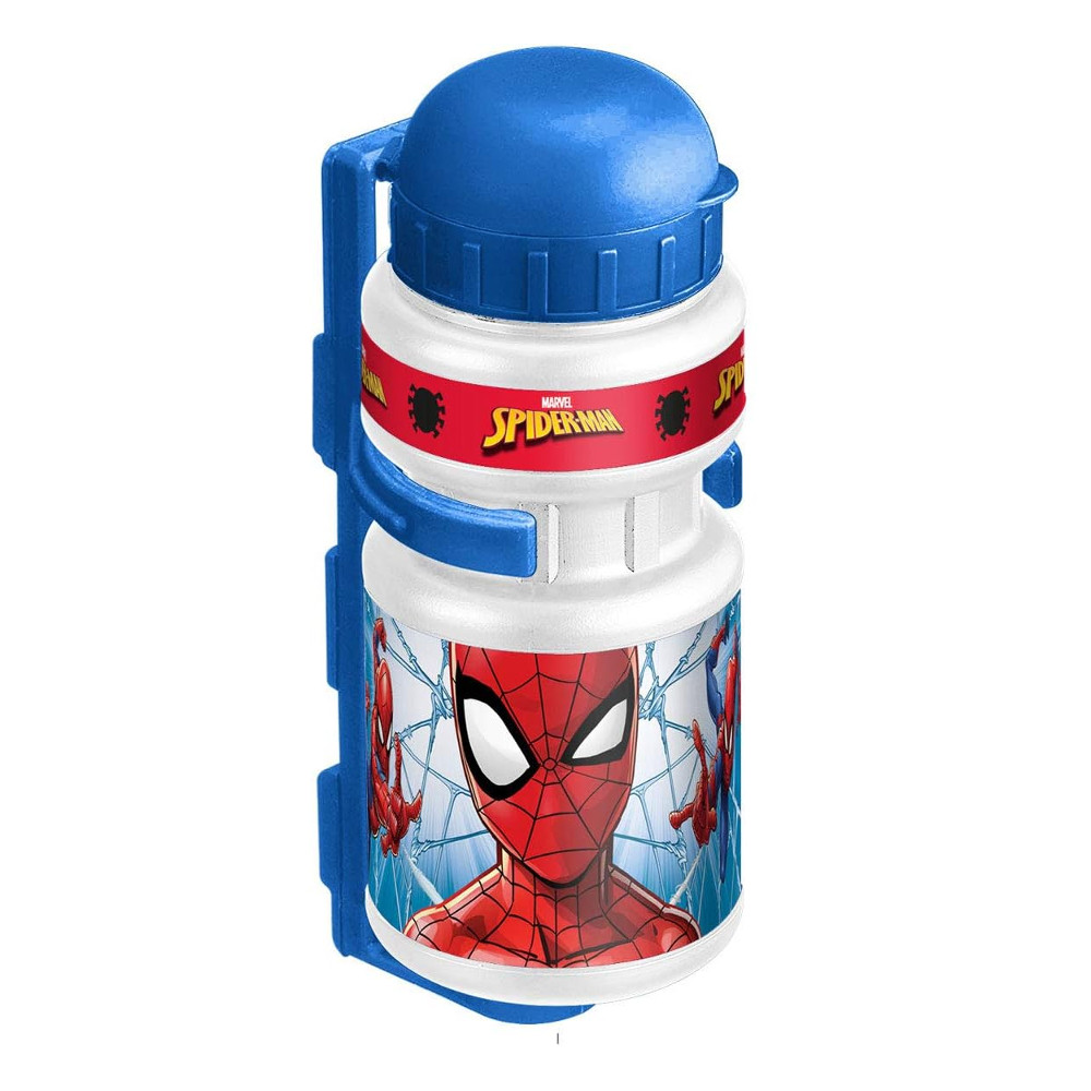 Műanyag kerékpáros kulacs tartóval Spiderman 0,350 l akciós termékkép 1
